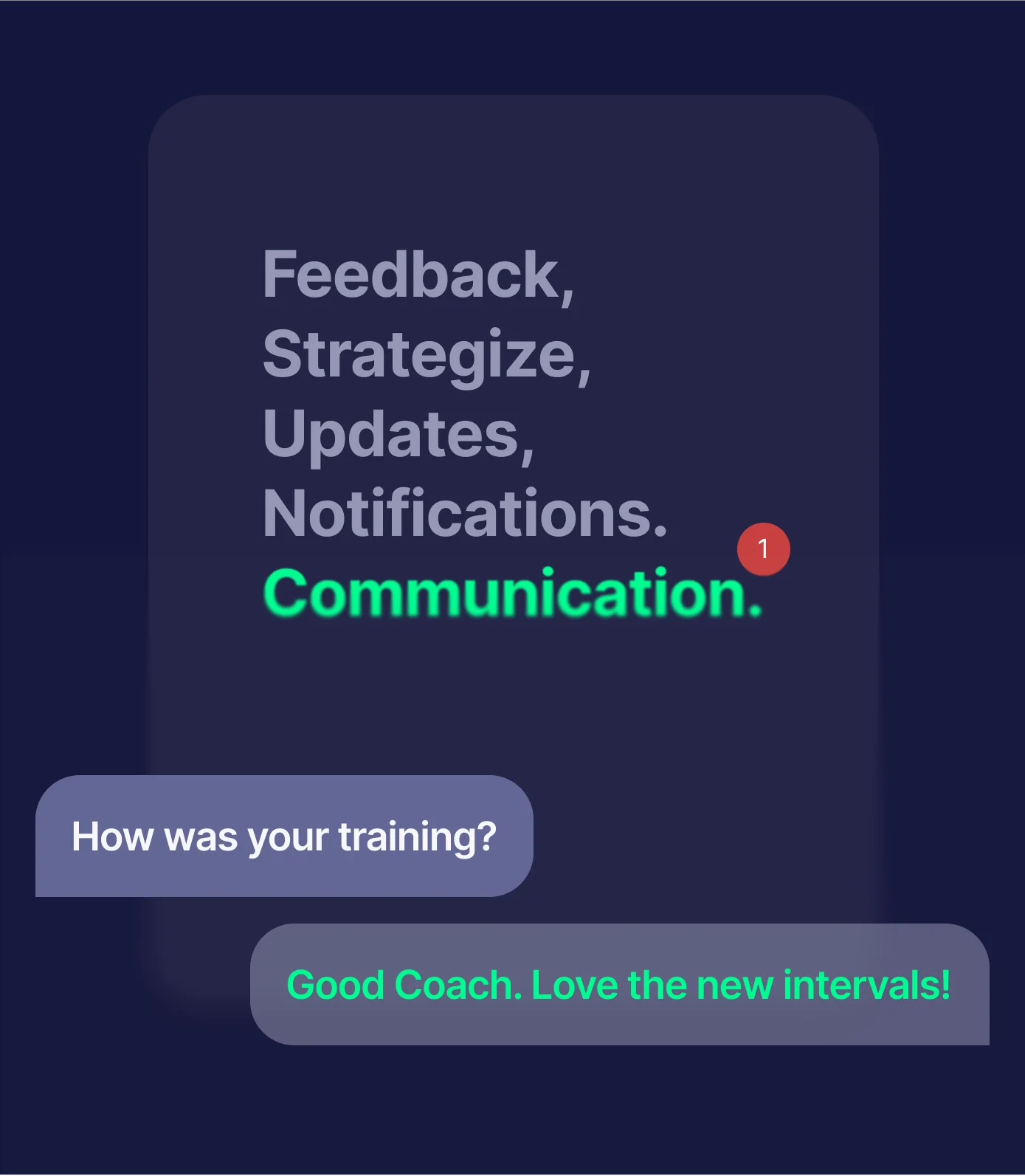 Coaching communication messages and updates